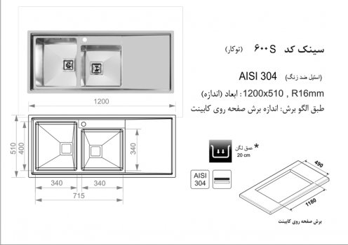 سینک توکار فانتزی اخوان